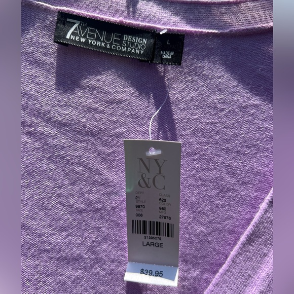 Lavender button up cardigan from New York & co. Size Large - Picture 3 of 6